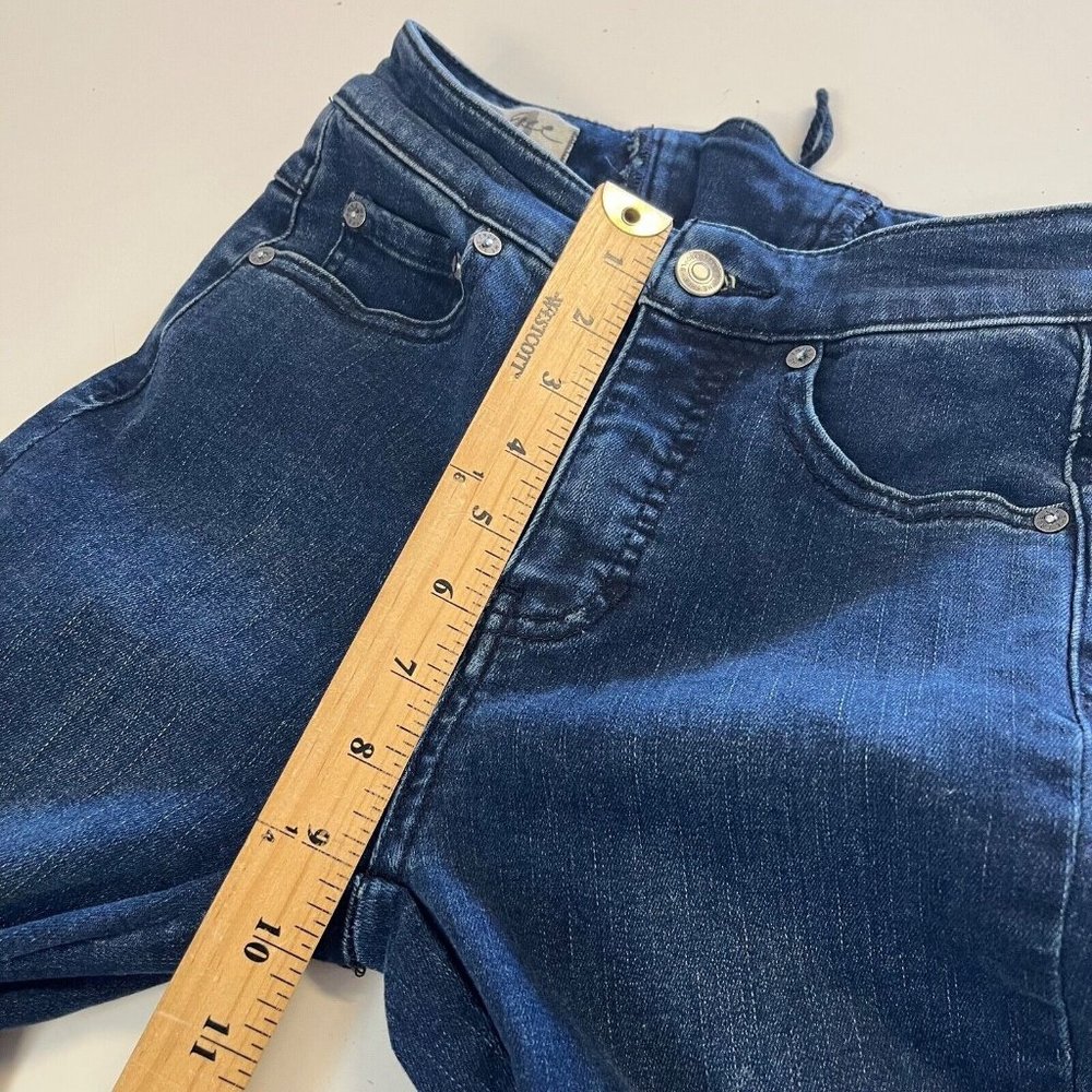 We The Free Super High Rise Lace Up Flare Jeans Size 24 Dark Wash Hippie 24x31 - Picture 10 of 13